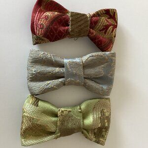 3 NOWT Handmade Women's Girls Hair Bows With Clips Brides Accessories Formal